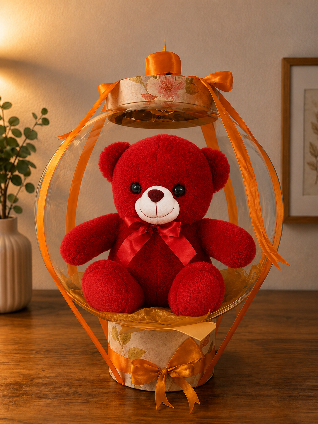 Ruby Teddy Balloon Hamper