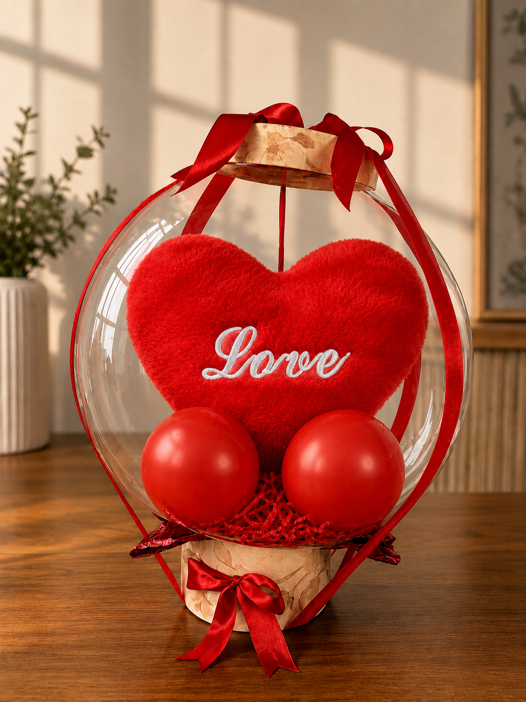 Love Bloom Heart Balloon Hamper